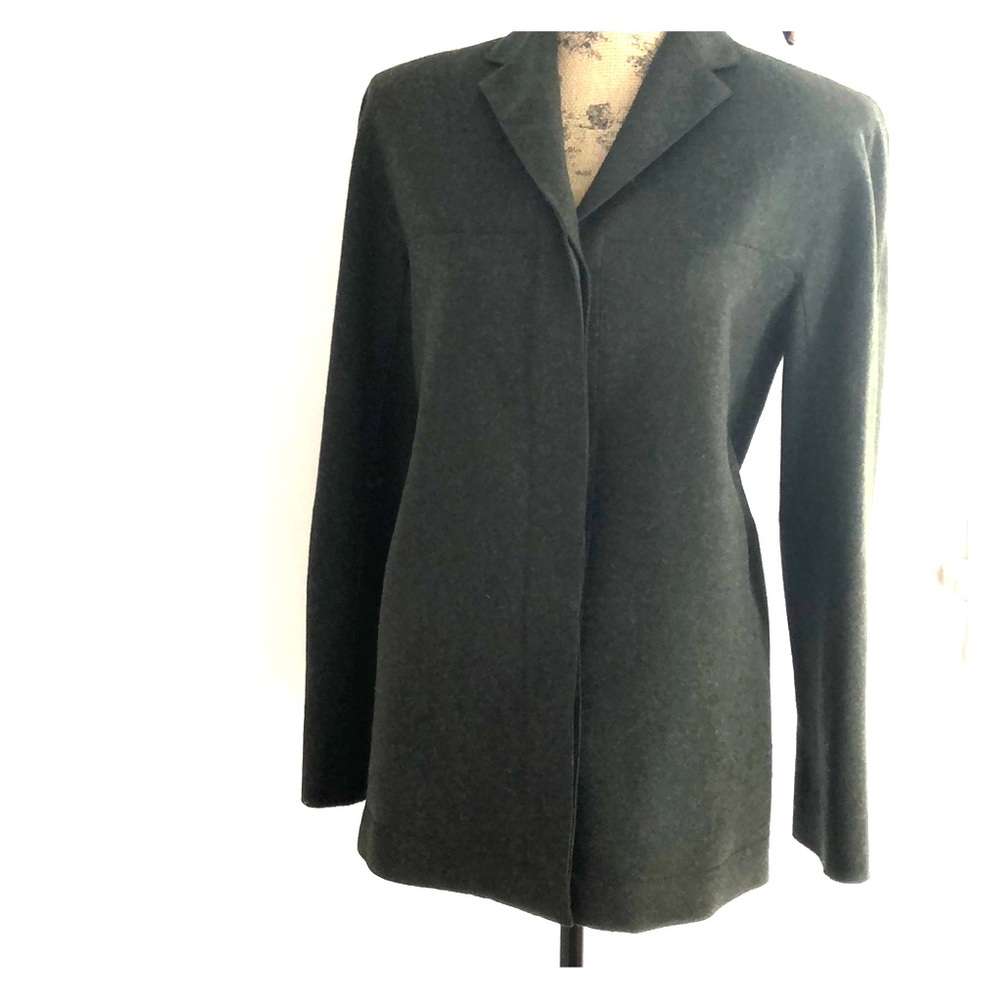 Calvin Klein wool/cashmere olive green coat